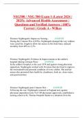 NSG500 / NSG 500 Exam 1 (Latest 2024 / 2025): Advanced Health Assessment | Questions and Verified Answers | 100% Correct | Grade A - Wilkes