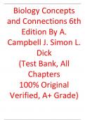 Test Bank For Biology Concepts and Connections 6th Edition By  A. Campbell J. Simon L. Dick