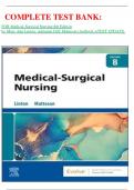 COMPLETE TEST BANK:   FOR Medical-Surgical Nursing 8th Edition by Mary Ann Linton, Adrianne Dill; Matteson (Author)LATEST UPDATE. 