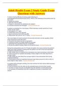 Adult Health Exam 2 Study Guide Exam Questions with Answers
