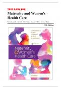 Test Bank For Maternity and Women's Health Care 12th Edition By Deitra Leonard Lowdermilk; Mary Catherine Cashion; Shannon E. Perry; Kathryn Rhodes Alden; Ellen Ols