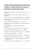 milady standard professional barbering chapter 1-3 study skills, the history of barbering, professional image questions and answers graded A+ by experts 2024/2025