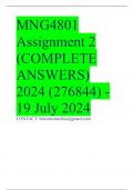 MNG4801 Assignment 2 (COMPLETE ANSWERS) 2024 (276844) - 19 July 2024