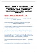 NCLEX - MARK KLIMEK PAGES 1 - 50 COMPLETE 2024 UPDATED REVIEW WITH MULTIPLE, CORRECTLY ANSWERED QUESTIONS ALREADY GRADED A+