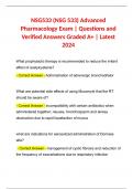 NSG533 (NSG 533) Advanced Pharmacology Exam | Questions and Verified Answers Graded A+ | Latest 2024
