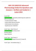 NSG 533 (NSG533) Advanced Pharmacology Endocrine Questions and Answers | Verified and Graded A+ | Latest 2024