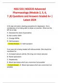 NSG 533| NSG533 Advanced Pharmacology (Module 2, 5, 6, 7 ,8) Questions and Answers Graded A+ | Latest 2024
