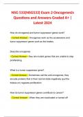 NSG 533(NSG533) Exam 2 Oncogenesis Questions and Answers Graded A+ | Latest 2024