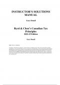 Byrd & Chen’s Canadian TaxPrinciples 2022-23 Edition (Volume 2) by Gary Donell INSTRUCTOR’S SOLUTIONS MANUAL