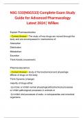 NSG 533(NSG533) Complete Exam Study Guide for Advanced Pharmacology Latest 2024| Wilkes 