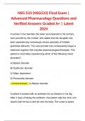 NSG 533 (NSG533) Final Exam | Advanced Pharmacology Questions and Verified Answers Graded A+ | Latest 2024 | Wilkes 
