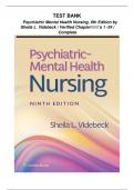 Test Bank for Psychiatric–Mental Health Nursing 9th Edition by Sheila L. Videbeck All Chapters (1-24) | A+ COMPLETE GUIDE