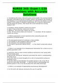 NURSE 345: Exam I /220 Questions with Accurate Solutions