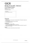 Oxford Cambridge and RSA A Level Religious Studies H573/02 Religion and ethics QUESTION PAPER AND MARKING SCHEME (MERGED)