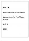 (Chamberlain) NR-226 Fundamentals-Patient Care Comprehensive Final Exam Guide Q & S 2024