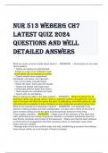 Nur 513 Weberg ch7 latest quiz 2024 questions and well detailed answers