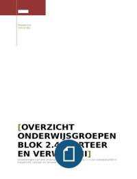 Overzicht uitwerkingen onderwijsgroepen, verteer en verweer 2, Geneeskunde