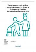 Verslag van Werkt samen met andere beroepsgroepen in de zorg & Evalueert en legt verpleegkundige zorg vast