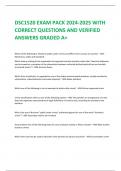 DSC1520 EXAM PACK 2024-2025 WITH  CORRECT QUESTIONS AND VERIFIED  ANSWERS GRADED A+