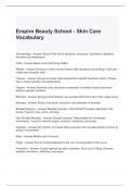 Empire Beauty School - Skin Care Vocabulary Exam Questions and Answers