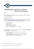 NR584NP Nurse Practitioner Quality MeasuresWorksheet