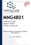 MNG4801 Assignment 3 (DETAILED ANSWERS) 2024 - DISTINCTION GUARANTEED