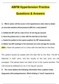 ABFM Hypertension Practice Actual Exam with Questions and Answers (2024 / 2025) 100% Guarantee Pass