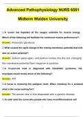NURS 6501 Midterm Exam Advanced Pathophysiology WEEK 1-6  Actual Exam with Questions and Answers (2024 / 2025) 100% Guarantee Pass Walden University