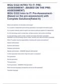 WGU D322 INTRO TO IT PRE-ASSESSMENT (BASED ON THE PRE-ASSESSMENT)