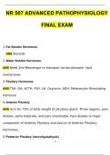 Final Exam NR507 / NR 507 Advanced Pathophysiology Actual Exam with Questions and Answers (2024 / 2025) 100% Guarantee Pass