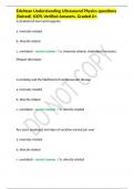 Edelman Understanding Ultrasound Physics questions (Solved) 100% Verified Answers, Graded A+.