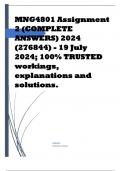 MNG4801 Assignment 2 (COMPLETE ANSWERS) 2024 (276844) - 19 July 2024; 100% TRUSTED workings, explanations and solutions.