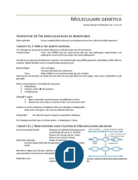 Samenvatting Moleculaire genetica