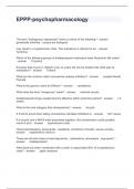 EPPP-psychopharmacology Questions and Answers Rated A+