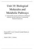 Understand the structure and function of biological molecules and their importance in maintaining biochemical processes