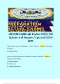 MPOETC Certificate Review 2022/ 339 Quizzes and Answers/ Updated 2024-2025.