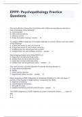 EPPP- Psychopathology Practice Questions and Answers Rated A+