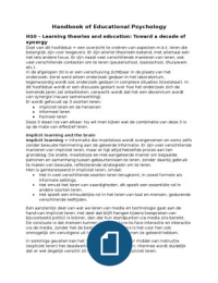 Samenvatting hoofdstuk 10, 11, 12, 15, 16, 17 van Handbook of Educational Psychology