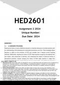 HED2601 Assignment 2 (ANSWERS) 2024 - DISTINCTION GUARANTEED