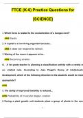 FTCE (K-6) Practice Questions for [SCIENCE] Actual Exam with Questions and Answers (2024 / 2025) 100% Guarantee Pass