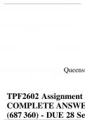 TPF2602 Assignment 51 (PORTFOLIO COMPLETE ANSWERS) 2023 (687 360) - DUE 28 September 2023