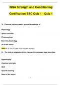 ISSA EXAMS BUNDLE DEAL ISSA Strength & Conditioning, Strength and Conditioning Actual Exam  ISSA FINAL EXAM 2024 Questions and Answers (2024 / 2025) (Verified Answers)