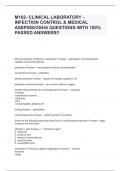 M102- CLINICAL LABORATORY - INFECTION CONTROL & MEDICAL ASEPSIS/OSHA QUESTIONS WITH 100% PASSED ANSWERS!!