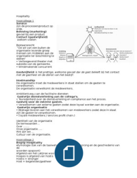 Hospitality samenvatting