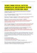 NFDN 2006 FINAL ACTUAL COMPLETE QUESTIONS WITH VERIFIED ANSWERS 2024