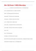 Bio 120 Exam 1 WKU Mountjoy Questions And Answers Complete Study Solutions