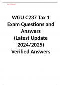 WGU C237 Tax 1 Exam Questions and Answers  (Latest Update 2024/2025)  Verified Answers