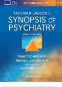 KAPLAN & SADOCK’S SYNOPSIS OF PSYCHIATRY TWELFTH EDITION