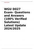 WGU D027 Exam- Questions and Answers (100% Verified Solutions)  Latest Update 2024/2025