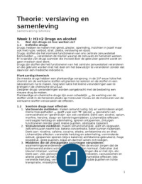 Samenvatting theorie: verslaving en samenleving. Minor verslavingskunde